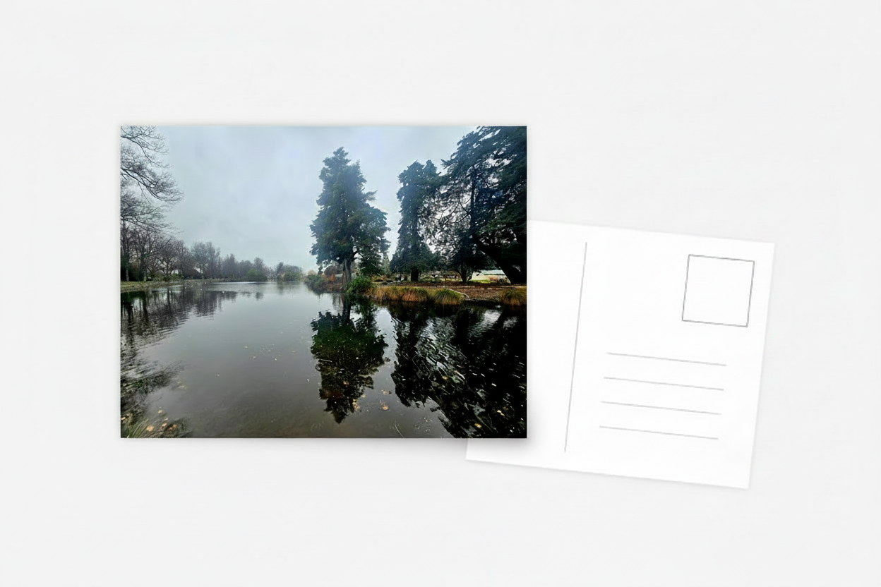 Lake Reflections Postcard - Blank Square