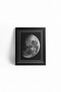 Moon framed print on white background