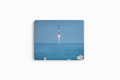 Rocket ascending blue sky