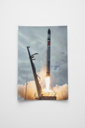 Rocket launch print on white background