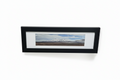 Snowy mountain panoramic frame on white