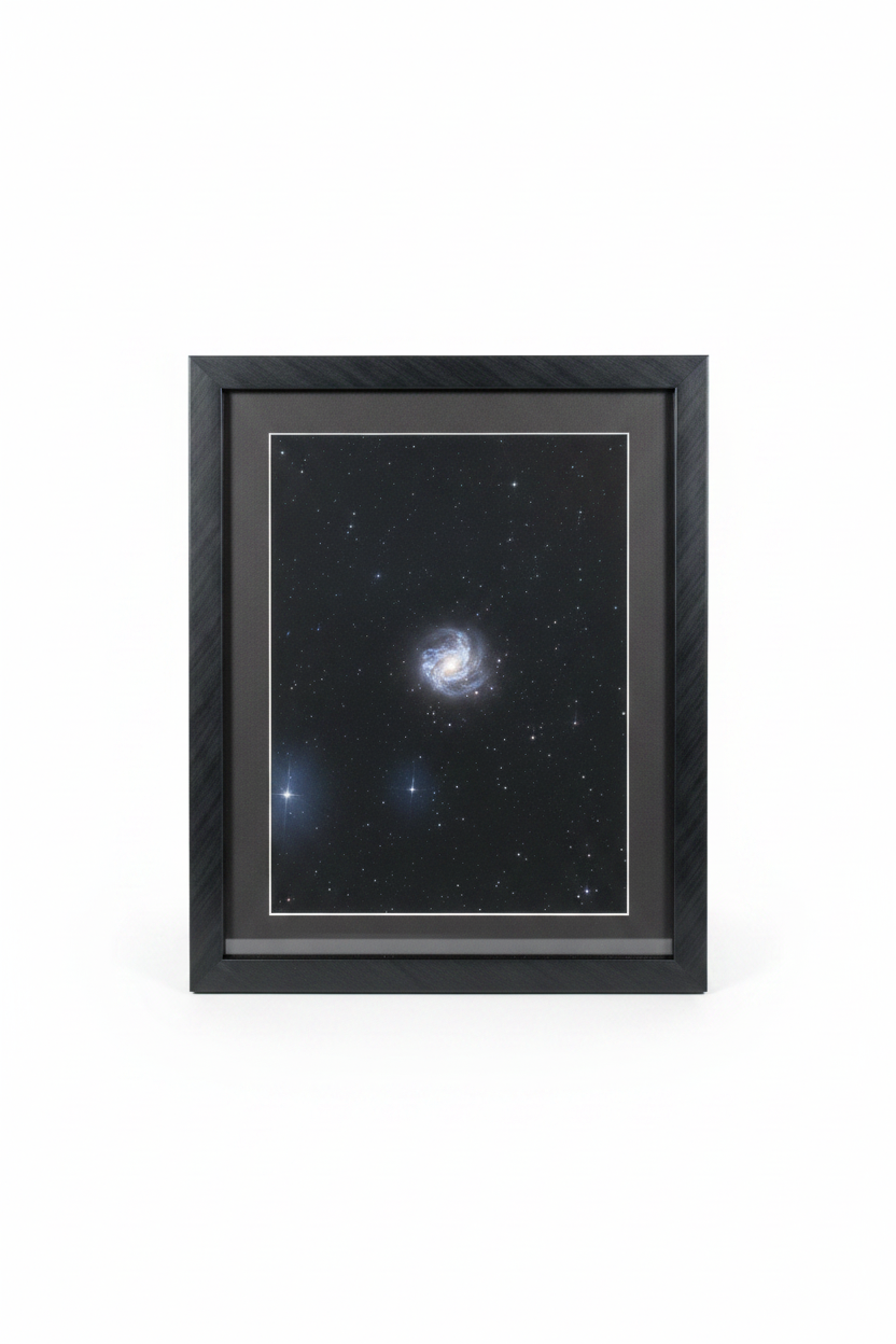 Spiral Galaxy framed print on white background